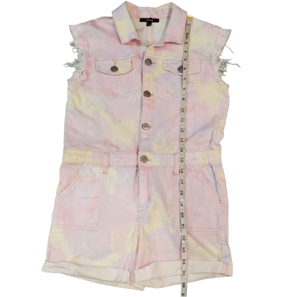 Joe's Pocketed Button Down Tie Dye Denim Romper Junior Large 12-14 - Picture 6 of 13